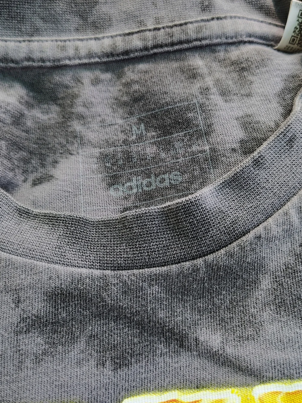 adidas Black and Gray Tie-Dye Basketball Graphic Tee